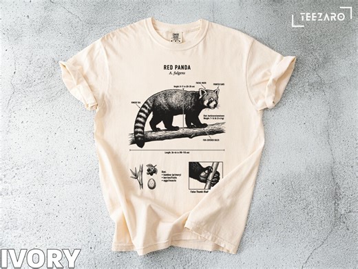 Red Panda T-shirt: Comfort Colors, Graphic Tee, Animal Illustration - Etsy