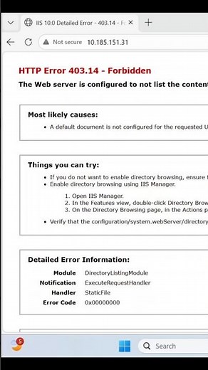 HTTP Error 403.14 Forbidden