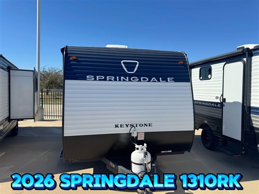 🚨 SALE! !NEW! 2026 Keystone RV Springdale Mini 1310RK Travel Trailer Great Couples Camper! SALE PRICE $13,999! Save $12,778! Payments as low as $107/mo. Call Now! 817-402-4200📍Visit us today or view online https://www.hwhrv.com/product/new-2026-keystone-rv-springdale-mini-1310rk-2994247-29?vidwalkthrough=true Stock# SDT2642 #holidayworldrv #holidayworldofalvarado #aworldofdifference #keystonerv #keystonespringdale #rvlife #rvadventureawaits #letsgocamping | Holiday World RV