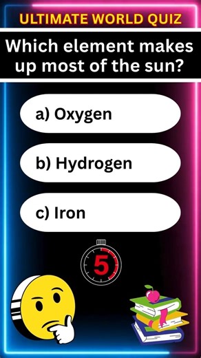 Which Element Makes Up MOST of the Sun? ☀️🧪 | World Quiz #quiz #shorts