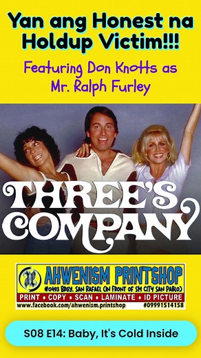 Three's Company Holdup Scene with Mr. Furley #comedy #retro #sitcom #80stv Excerpt from Three's Company - Season 8 Episode 14 (Baby, It's Cold Inside) Featuring Don Knotts as Mr. Ralph Furley Starring: John Ritter as Jack Tripper Joyce DeWitt as Janet Wood Suzanne Somers as Christmas "Chrissy" Snow (seasons 1–5) Priscilla Barnes as Terri Alden (seasons 6–8) | Ahwen 'ahwenism'