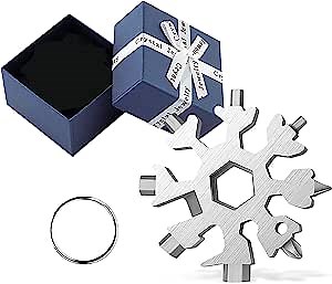 18-in-1 Snowflakes Multi Tool Stainless Portable Steel Multi-Tool for Outdoor Travel Camping Adventure Daily Tool (1 PACK Silver)