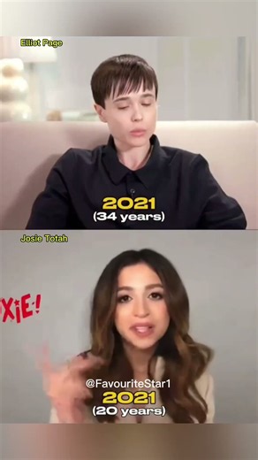 Elliot Page and Josie Totah evolution two incredible transition #fyp #nostalgia
