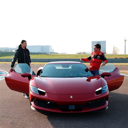 Watch: Ferrari's Charles Leclerc and Carlos Sainz meet soccer legend Zlatan Ibrahimovic in Fiorano