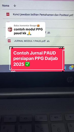 Contoh Jurnal PAUD dan Modul PPG Daljab 2025