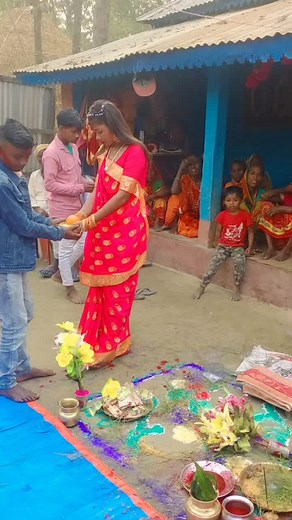 Cultural Celebration with Colorful Powder Art