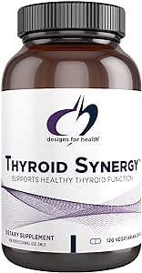 Designs for Health Thyroid Synergy - Thyroid Support Supplement with Iodine, American Ginseng, Selenium, Zinc + Manganese - Vegan Thyroid Vitamins, Gluten Free (120 Capsules)