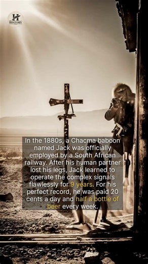 25K views · 486 reactions | In the 1880s, a South African railway officially employed a baboon as a signalman for nine years. | The History Page | Facebook