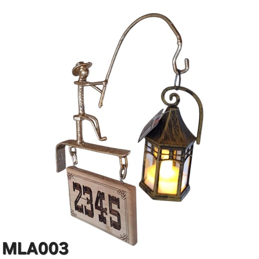 Custom Welded Iron House Number Sign With Lantern, Rustic Farmhouse Address Plate MLA003 - Etsy