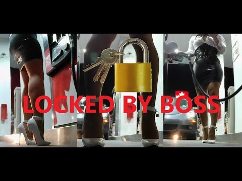 Secretary LOCKED by boss in 6 inch extreme stiletto high heels