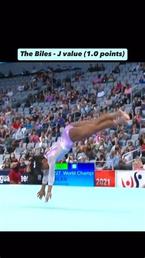 Gym Art on Instagram: "The Biles 2 (J value - 1.0) is the hardest skill in women’s gymnastics"