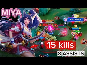 Miya one shot !! 15 kills !! Mobile legends #mobilelegends
