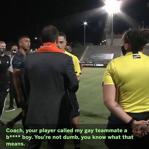 452K views · 4.1K reactions | San Diego Loyal manager Landon Donovan discussing an alleged homophobic incident during their match against Phoenix Rising with the referee and Phoenix head coach Rick Schantz. The slur was reportedly directed at openly-gay midfielder Collin Martin. The San Diego Loyal players decided to walk off the pitch as a result, despite winning the game 3-1. | ESPN FC | Facebook