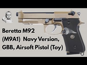 Beretta M92 (M9A1), Navy Version, Tan, GBB, Airsoft Pistol (Toy)