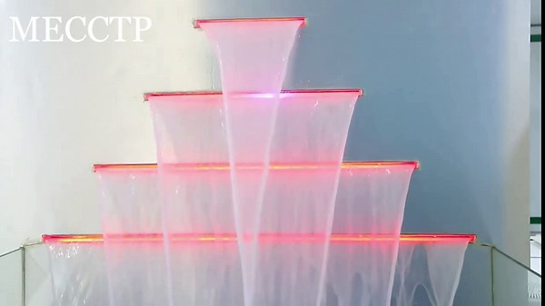 24'' Pool Fountain Waterfall Spillway Multi-Color LED Light with with Remote, Acrylic Water Spillway Koi Pond Waterfalls Fountains Kit for Garden Patio Swimming Pool Koi Ponds Decoration