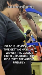 Isaac is having hard time getting haircut. We went to cookie cutters haircuts for kids. They are Autism Friendly #haircut #supportloveautism #autismawareness #profound #level3 #autism #nonverbal #autismacceptance #fypシ | Isaacs autistic journey