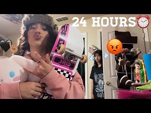 I SPENT 24 HOURS IN MY EMO LITTLE SISTERS ROOM AGAIN!!😱😈🤘🏽