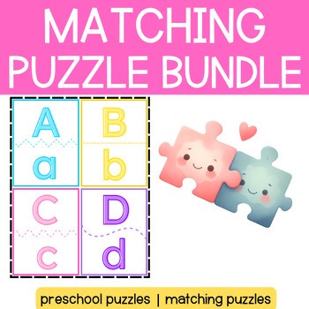 Preschool Matching Puzzles | Letters, Numbers, Shapes, Symbols & Words | Centers