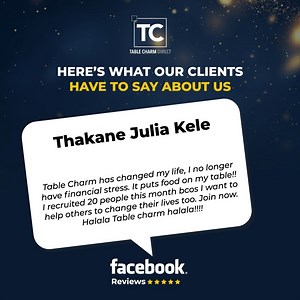 Thakane Julia Kele opened up about their Table Charm experience, saying this… Make a change in your life in 2025! JOIN Table Charm Direct TODAY 👉🏽👉👉🏿 https://tcdirect.co.za/get-started/. | Table Charm Direct