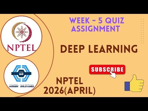 Deep Learning - NPTEL 2026(April)|| WEEK 1 ASSIGNMENT SOLUTION | | SWAYAM 2026(April)