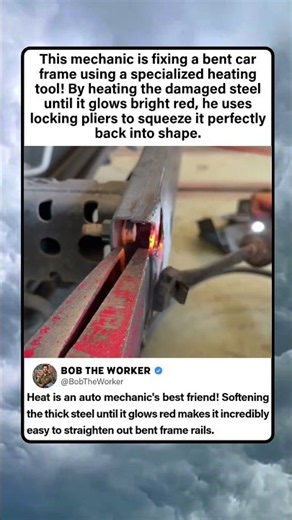 Straightening a Bent Car Frame 🔥🔧