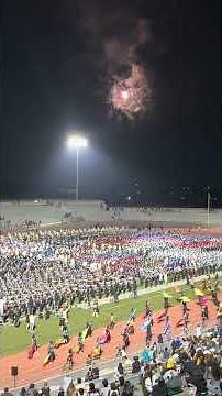 Fireworks accompany Battle of Flower Band Festival combined ensemble's finale