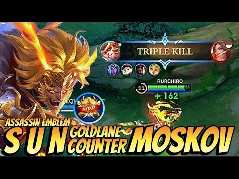 TRICK SUN GOLDLANE COUNTER MOSKOV GOLDALNE | BUILD SUN | MOBILE LEGENDS #mobilelegends #mlbb #sun
