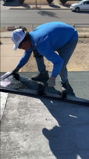 Roofing workers installing peel and stick! 🏡 #construction #roofing
