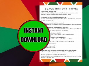 Black History Trivia Quiz Questions - Etsy UK