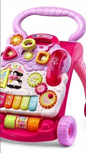 vtech first step learning walker off pink