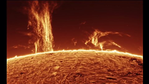 Watch 100,000 mile-high solar prominence soar above sun