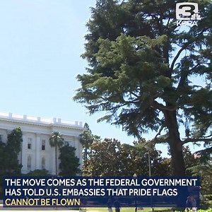 At the request of Gov. Gavin Newsom, the Pride flag is flying on the main flagpole at the state Capitol for the first time in state history. Watch KCRA 3 anytime >> https://bit.ly/2Q0Gq6y | KCRA 3