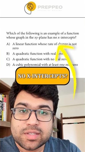 Which Graph Has No X-Intercepts? SAT Math Trick