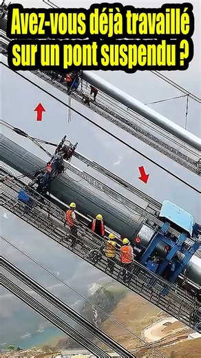 Avez-vous déjà travaillé sur un pont suspendu ? 😮 #shorts