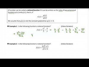5.4-5 Rational Functions: Examples 1 & 2