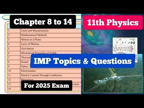 11th Physics IMP Questions Chapter 8 to 14 For 2025 Exam | IMP Topic | Maharashtra Board