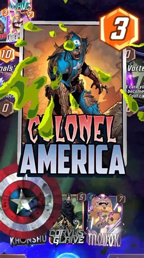 Colonel America 🧟‍♂️🇺🇸Animation – Marvel Snap (VFX + SFX) #shorts