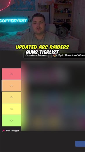 Updated Arc Raiders Guns Tierlist (Twitch - CoffeeVert) #fyp #coffeevert #arcraiders #arcraidersgame #arcraidersgame