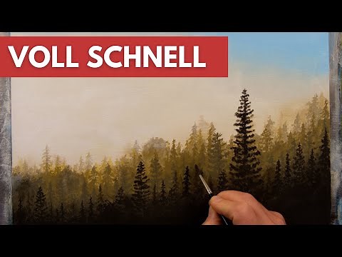 Wald malen mit Acryl - Eine schnelle Landschaftsmalerei