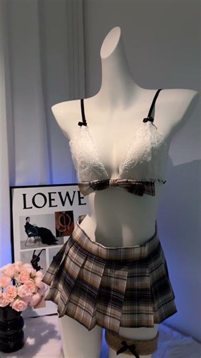 Hot & Cute: Teddy Bear JK Lace Uniform & Lingerie Try-on