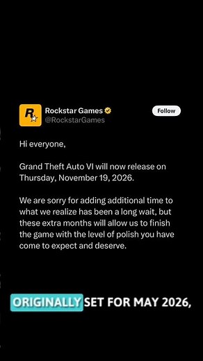 GTA VI DELAYED !