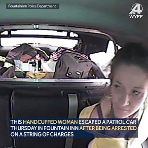 5.4K views · 34 reactions | ESCAPE ARTIST: Watch as this woman in handcuffs escapes from the back of a Fountain Inn police car. Here's the story: https://bit.ly/2H63fFN | WYFF News 4 | Facebook