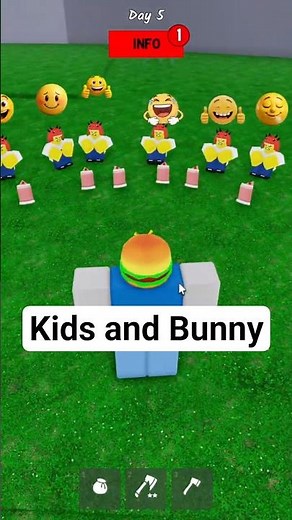Kids and Bunny 😆🐰 | Roblox 99 Nights in the Forest