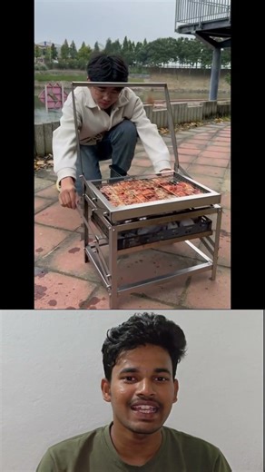 Low budget BBQ holder machine 🍗 #shorts #ungalsethu