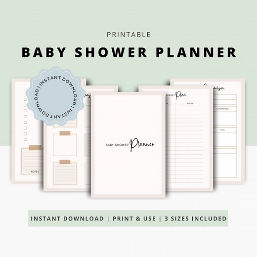 Printable PDF Baby Shower Planner, Baby Shower Planner, Planning a Baby Shower, Digital Download, Instant Download, Baby Shower Checklist - Etsy