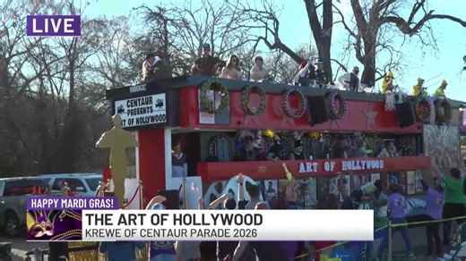Streaming live team coverage of the Krewe of Centaur parade! 💜💚💛 | KSLA News 12