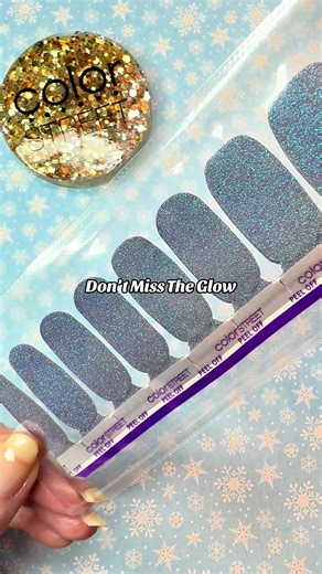 The first ever colored glitter nail strip by Color Street that glows in the dark! Arctic Glow!! Link in bio. #colorstreet #diy #manicure #nails💅 #glowinthedark
