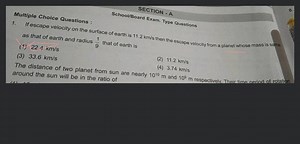 SECTION - A School/Board Exam. Type Questions Multiple Choice Q... | Filo