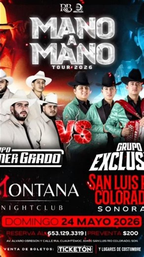 Gente de Sonora San Luis Rojo Colorado 🔥este 23 de Mayo “Mano A Mano Tour” 🤝 Montana Night Club 🎶