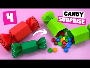 How to make origami Christmas candy box EASY. 4 cool origami surprise candy boxes